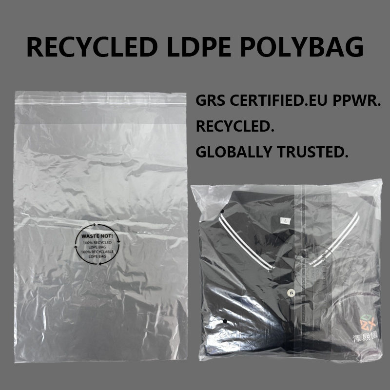 Mukautettu kierrätetty LDPE-polypussi auttaa muotibrändejä päivittämään kestävää pakkausta GRS-sertifioiduilla kierrätetyillä materiaaleilla