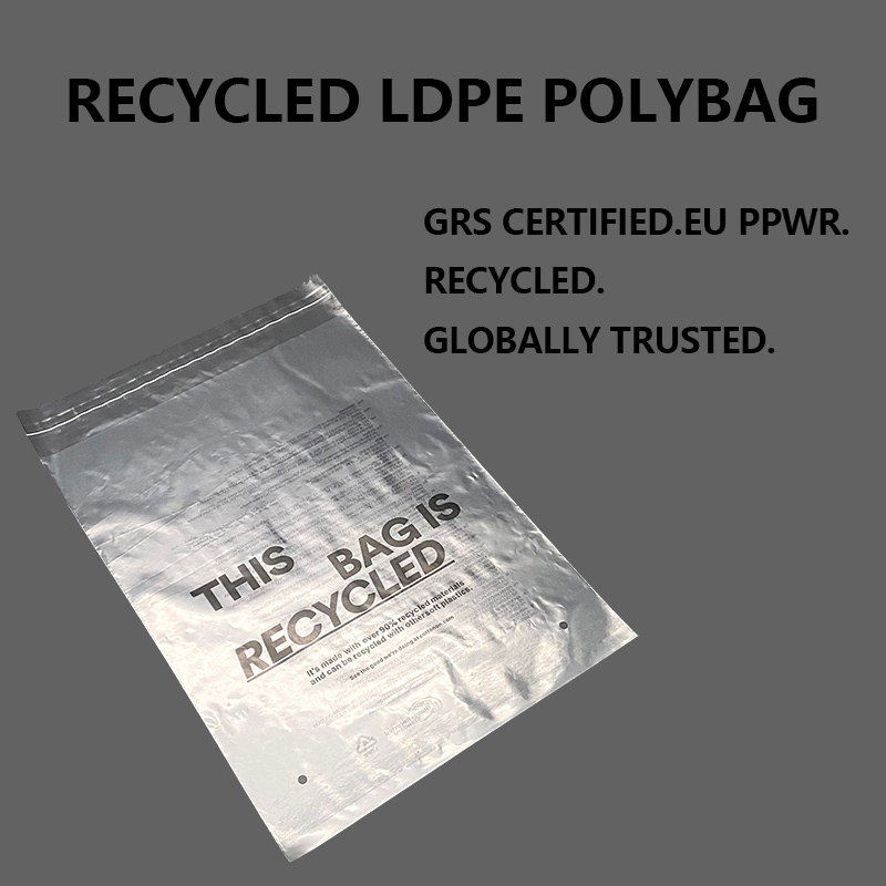 Mukautettu GRS kierrätetty LDPE-polypussi vaatteiden ja verkkokaupan pakkauksiin